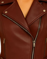 Maroon Leather Biker Vest